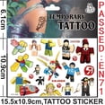thumbnail image 3 of Pegatinas de tatuaje con temática de Robot Roblox, decoración para fiesta de cumpleaños de niños, pegatina de tatuaje de dibujos animados, suministros para fiesta de Baby Shower, 3 of 4