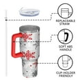 thumbnail image 4 of White Christmas Snowflake Pattern Tumbler with Handle and Lid,40oz Double Wall Vacuum Insulated Tumbler,Cups Gift for Women and Men, 4 of 7