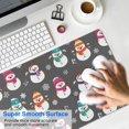 thumbnail image 4 of Long Mouse Pads for Desk,Gray Christmas Snowman Pattern Desk Mats on Top Of Desks, Desk Mouse Pad Extra Large with 3mm Non-Slip Base and Stitched Edge for Gaming,Office,Work,Home 31.5x11.8in, 4 of 5
