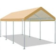 thumbnail image 6 of ADVANCE OUTDOOR 10x20FT Heavy-Duty Carport Canopy with 4 Height Adjustments(9.5-11FT) Shelter for Cars/Outdoor Events, Galvanized Steel Frame & Anti-UV Cover,Beige, 6 of 10