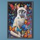 thumbnail image 3 of Pintura de diamante 5D DIY, taladro redondo completo, mariposa y gato, decoración del hogar, 40x60cm, 3 of 9