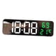 thumbnail image 5 of Reloj despertador LED con pantalla LED grande, 12/24 h, medidor de temperatura e higrómetro para niños y adolescentes. Verde, 5 of 9