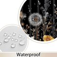thumbnail image 5 of Vintage Boho Floral Shower Curtain with Hooks, Black & Gold Floral Bathroom Curtain, Waterproof Farmhouse Decor, 5 of 9