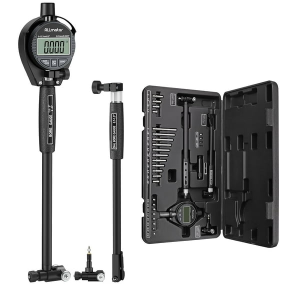 Dial Indicator Bore Gauge with 0.7"-6"/0.0005" Measuring Range Dial Bore Gauge Set with 23PCS Anvils & 6" Measuring Depth for Engine Cylinder Deep Engine Hole Cylinder Measurement Gage