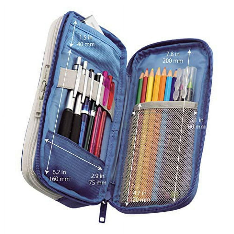 Lihit Lab. Double Pen Case, Blue, 3.3 x 6.9 A7660-8