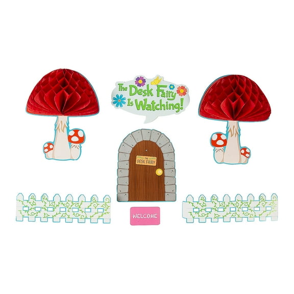 Fun Express Desk Fairy House Classroom Decorations - 8 Pc