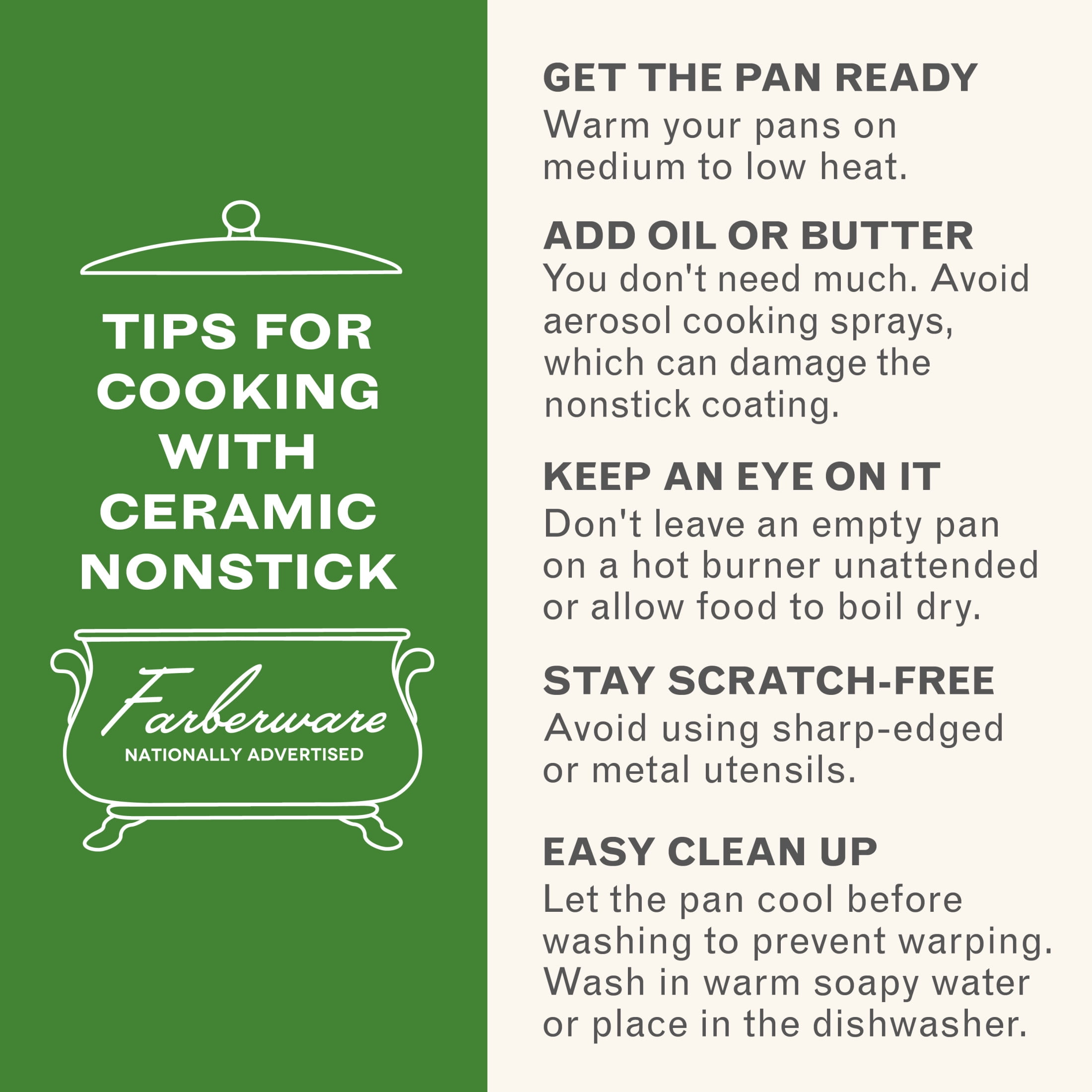 Farberware Easy Clean 14 Pcs Ceramic Nonstick Cookware Set with Cooking Tools, Dishwasher Safe, Green