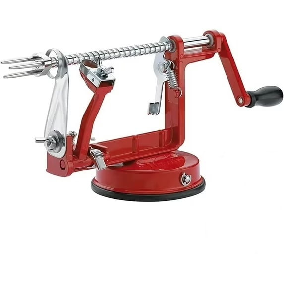 RUseeN Apple Peeler Corer, Long lasting Apple Peeler Slicer Corer with Stainless Steel Blades and Powerful Suction Base for Apples and Potato(Red)
