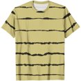 thumbnail image 4 of safuny Summer Loose Comfy Tops for Women Clearance Stripe Tops Short Sleeve Trendy Tees Round Neck Shirts Elegant Casual Vintage Fashion Clothing Yellow M, 4 of 4