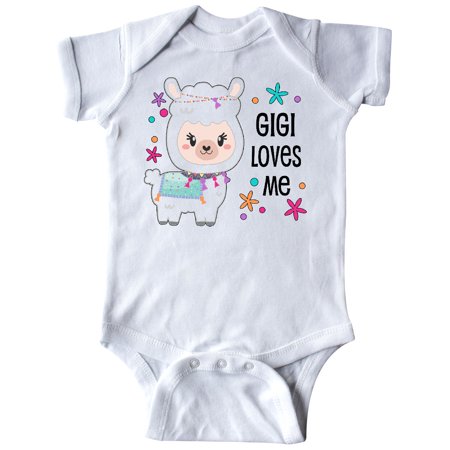 

Inktastic Gigi Loves Me- cute and happy llama Gift Baby Boy or Baby Girl Bodysuit