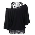 thumbnail image 2 of Ichuanyi Womens Tops, Summer Clearance Women Plus Size Lace Loose Casual Long Sleeve Tops Blouse Shirt, 2 of 4