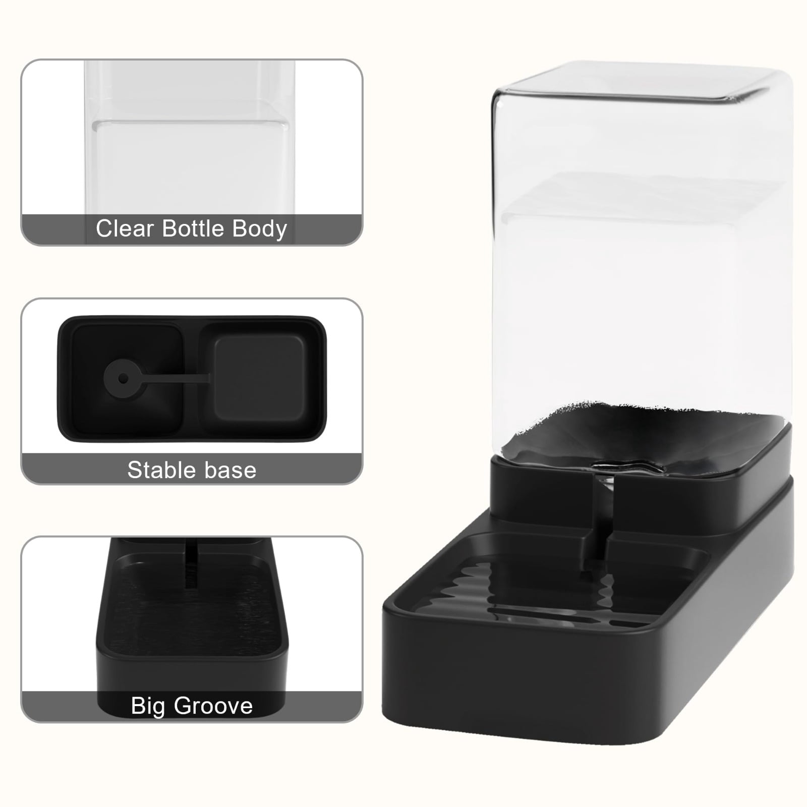 Automatic Cat Feeder & Water Dispenser Set, Gravity 3.3L Pet Food Waterer with Large Absorbent Quick-Dry Feeding Mat