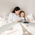 thumbnail image 5 of Castle Fairy Vintage Eiffel Tower Twin Comforter Sets,Romantic Couple Lover Bedding Set, 5 of 8