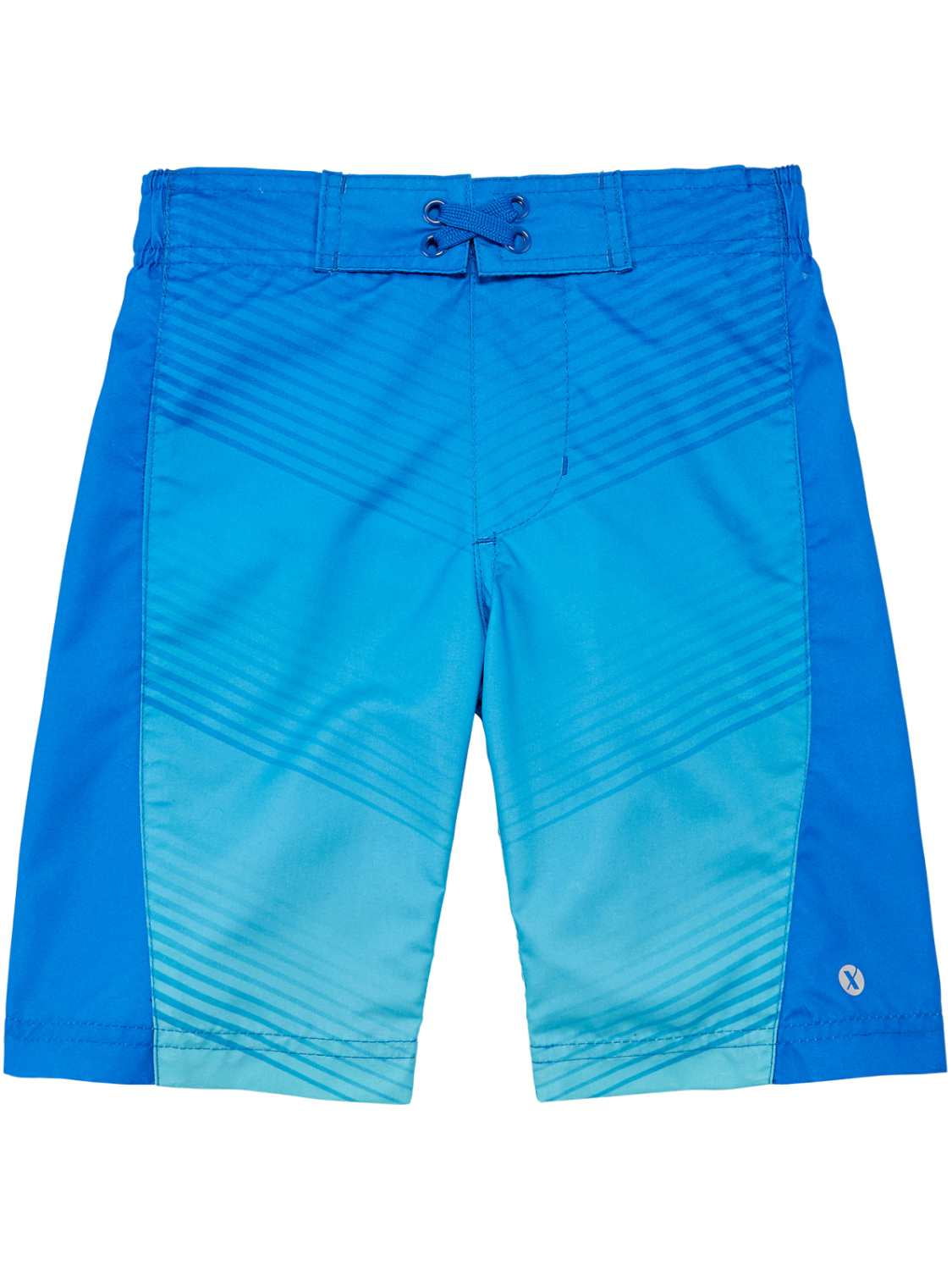 Xersion Boys 2Tone Blue Stripe Swim Trunk Board Shorts