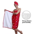 thumbnail image 5 of Colevkie Women 2 Pieces Absorbent Shower Skirt & Hair Drying Cap Bath Wrap Set Adjustable Soft Beach Towel Bath Towel Shower Cap Quick Drying Bathroom Sauna Spa Printed Hearts Pattern, 5 of 8