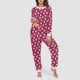 thumbnail image 5 of Conjunto de top y pantalones de poliéster con bolsillos largos y estampado de cuello redondo informal para mujer, 5 of 6