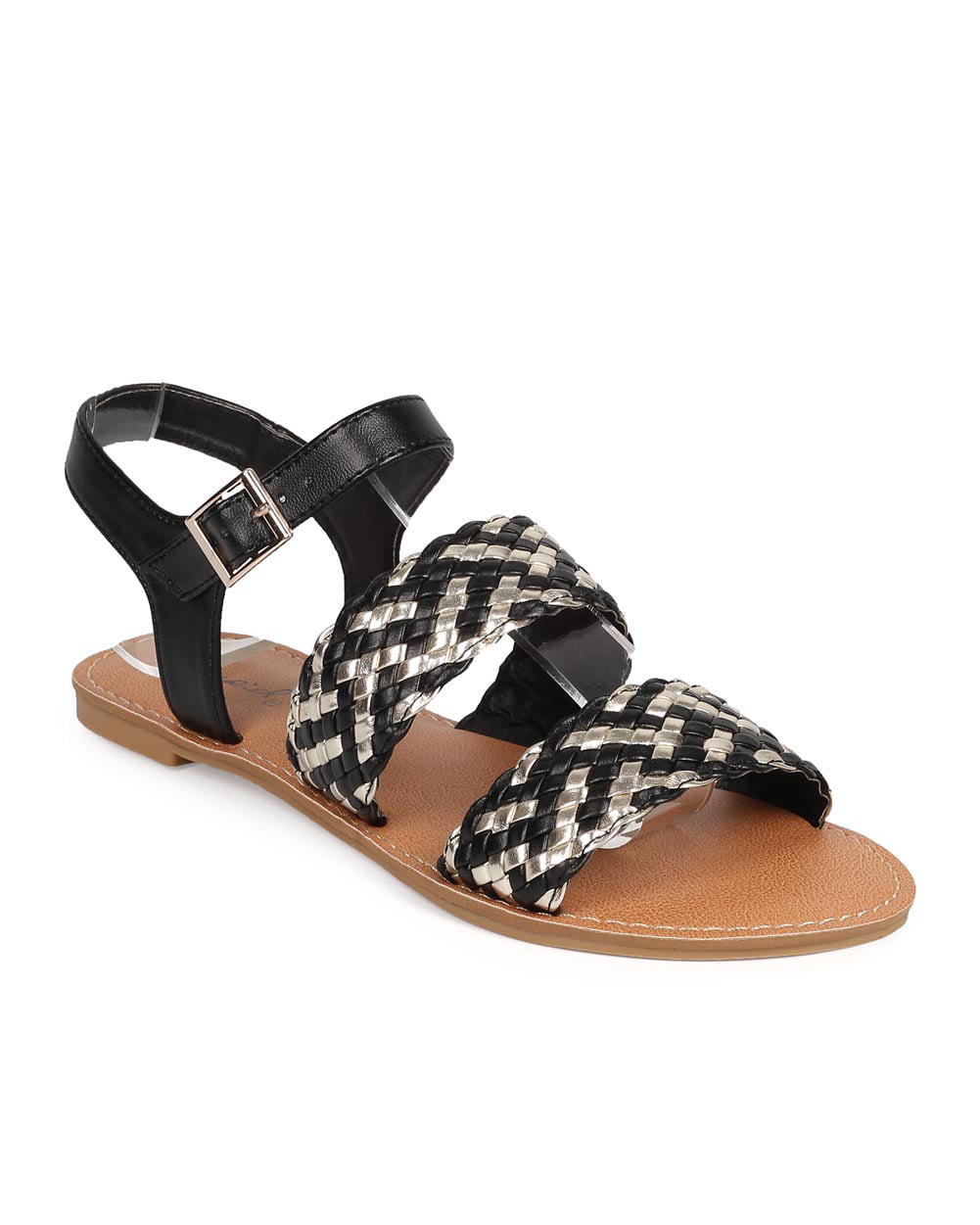 Qupid - Qupid DI74 Women Leatherette Open Toe Woven Ankle Strap Sandal ...