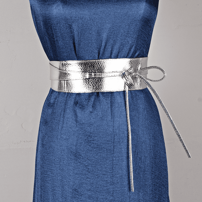 Women Faux Leather Waist Belt Wide Wrap Around Bowknot Dress Accessory INSPIRE CHICLadies Faux Leather Self Tie Bowknot Wide Waist  main image 2