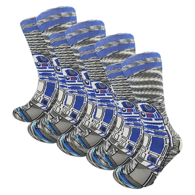 Medias Modernas de Figura SockStarWar08 4 Pares 6.5-10.5US R2D2 Calcetines Tubo Medio Algodón.