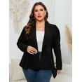 thumbnail image 4 of Yesfashion Womens Plus Size Blazer Long Sleeve Notch Lapel Casual Work Blazers Two Button Open Front Pockets Jackets, 4 of 8