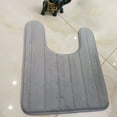 thumbnail image 3 of U-shaped Toilet Mat Water Absrobent Non-slip Elastic Skin-friendly Bathroom Rug Pad Bath Rug Showering Protection Household Home Silver Gray 40*60cm, 3 of 6