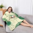 thumbnail image 5 of Oversized Wearable Blanket Hoodie,Green Tie Dye Sherpa Blanket Hoodie with Super Pockets,Super Warm Fuzzy Pullover for Women & Men, 5 of 6
