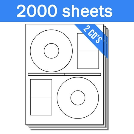 Cd Stomper Pro Labeling - Stomper Pro Compatible Full Face DISC CD DVD Labels on Sheets with Case Pine Labels ( 2 Labels Per Sheet, White, 2000 Sheets )