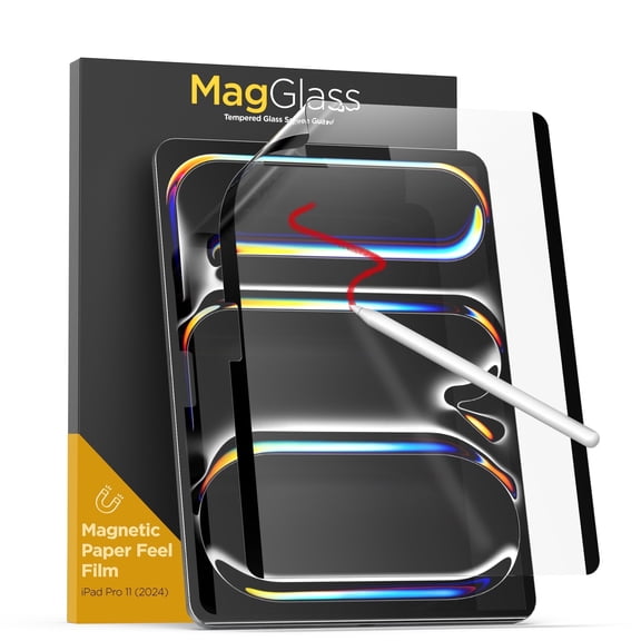 MagFlex Paperlike Screen Protector for iPad Pro 11" inch 2024 - Magnetic Removeable PET Paper Feel Texture for Writing and Drawing (Matte Finish)