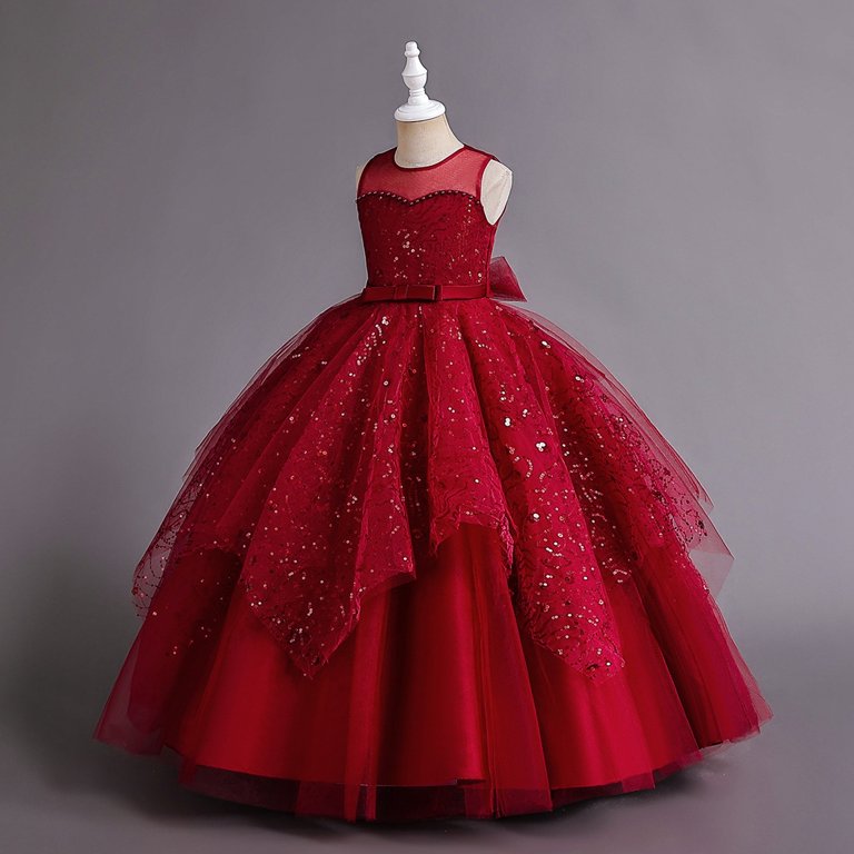 Huanglei Girls Dresses Sleeveless Round Neck Formal Party Dress For Kids Embroidered Flower Girl Bridesmaid Birthday Prom Pageant Maxi - Walmart.com Huanglei Girls Dresses Sleeveless Round Neck Formal Party Dress For Kids Embroidered Flower Girl Bridesmaid Birthday Prom Pageant Maxi - Walmart.com