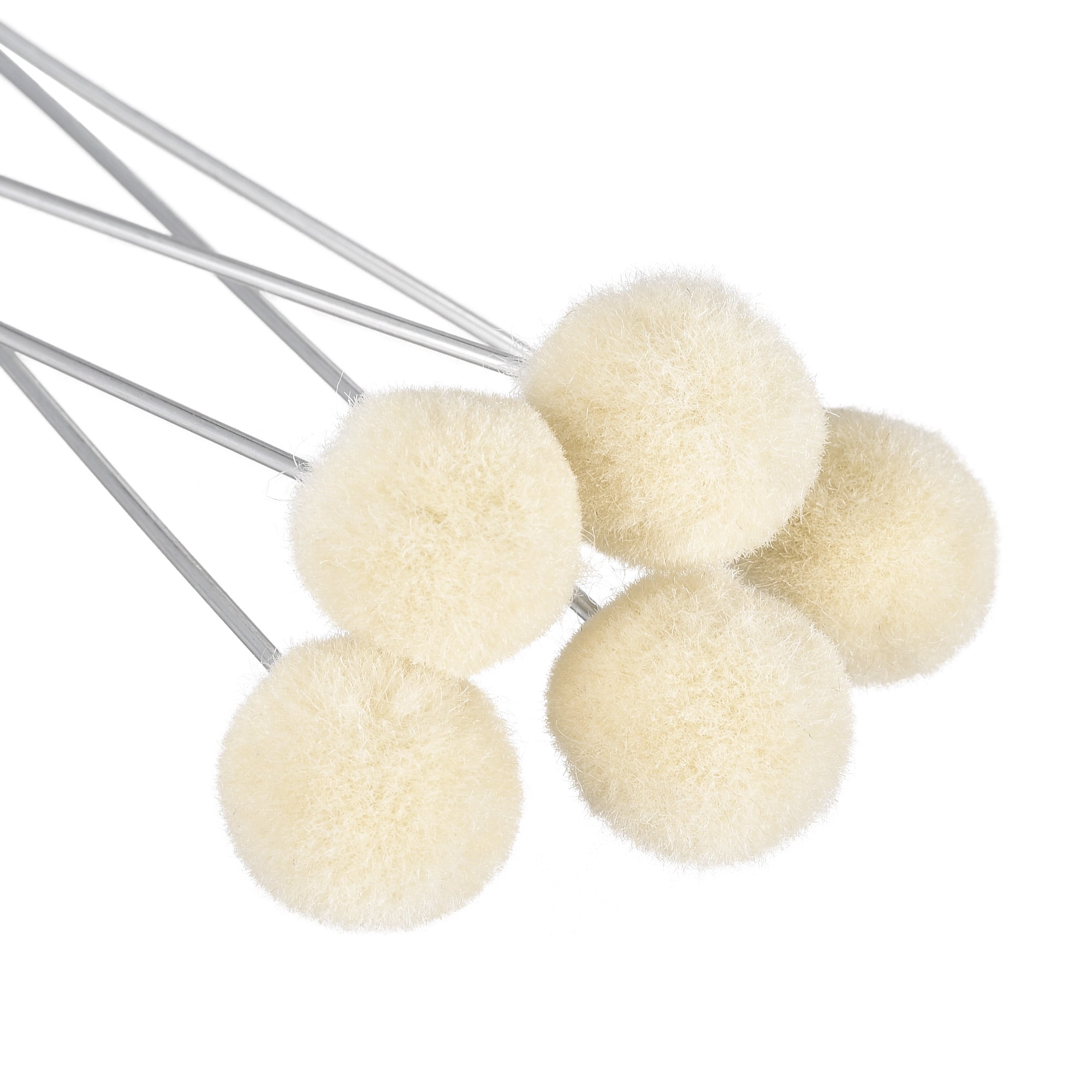 100 Pcs Wool Daubers Ball Leather Dye Tool 5.9" Wool Balls Brush with Steel Handle for DIY Crafts Projects