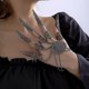 thumbnail image 1 of Pack of 1 Halloween Ancient Queen Finger Nails Tip Claw Bracelet Belly Dance Hand Chain Cosplay Vintage Costume Jewelry for Women and Girls(Black), 1 of 5
