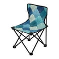 thumbnail image 2 of 600D Oxford Camping Chair Portable Foldable Chair Supports 220 lbs for Picnic, Fishing, Backpacking Blue Fan-shaped Shapes, 2 of 8