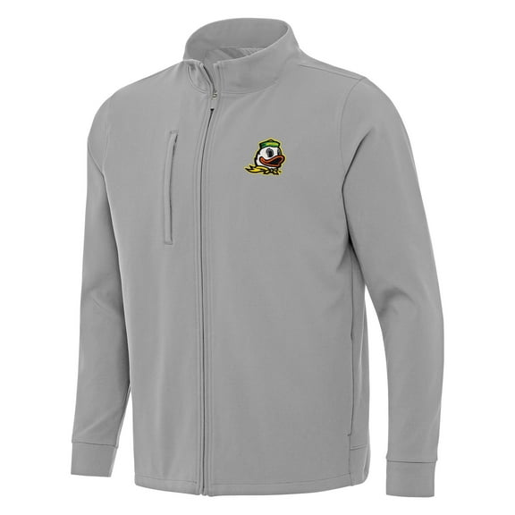 Men's Antigua Gray Oregon Ducks Regard Full-Zip Jacket