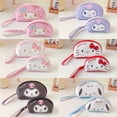 thumbnail image 3 of Sanrio-monedero de dibujos animados Kawaii de 2 piezas, bolsa de cosméticos, Hellokitty, Mymelody, Pu, Semicircular, bolsa de almacenamiento para teléfono móvil, regalo para niñas, 3 of 4