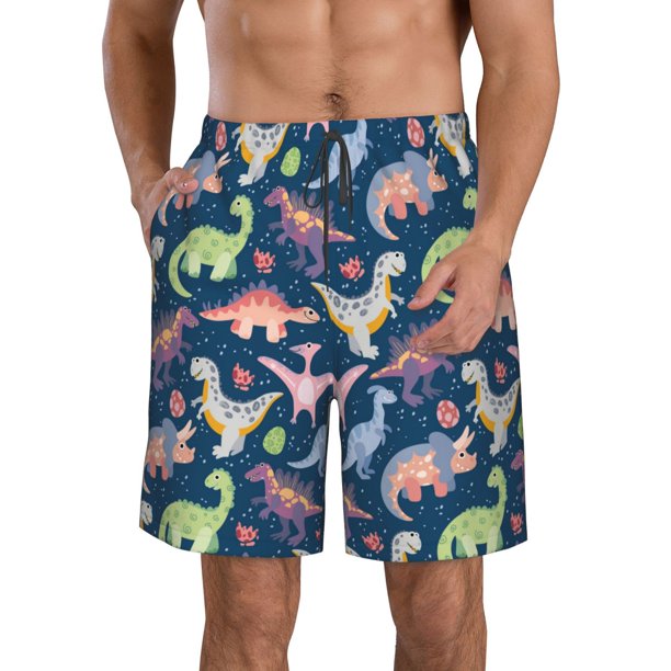 Fotbe Dinosaur Trajes de Baño Estampados para Hombre, Shorts de Verano de Secado Rápido, Ropa de Playa, Bañadores-XX-Large