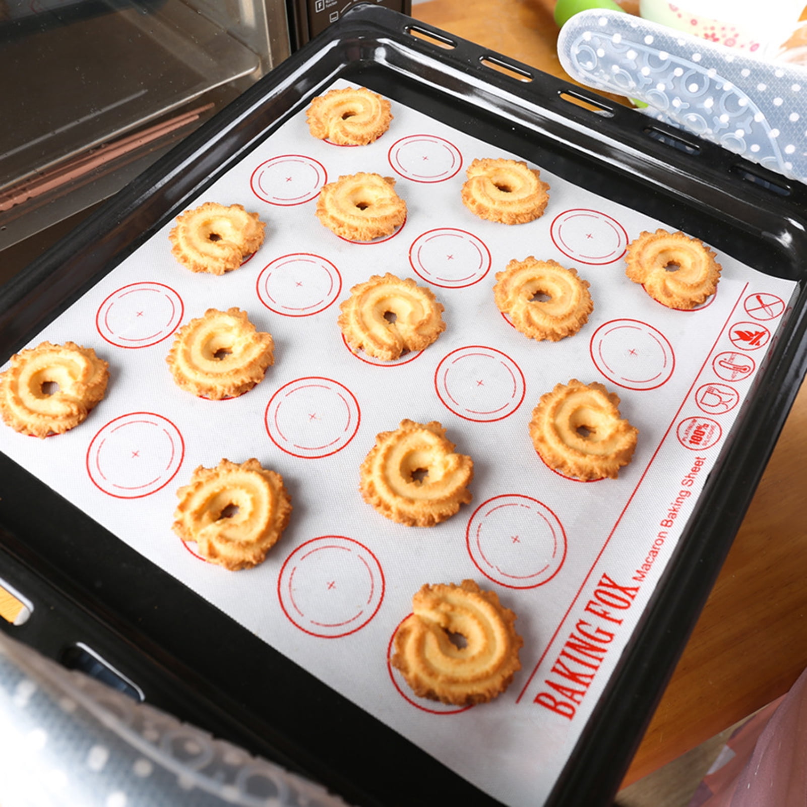 1x Durable Non-Stick Silicone Baking Mat Fibreglass Cookie Sheet Oven Cake Liner 