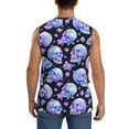 thumbnail image 4 of Fotbe Men's blue Skull flower Print Men's Sleeveless Muscle Tank Tops Casual T-Shirts for Gym Workout Beach-XX-Large, 4 of 8