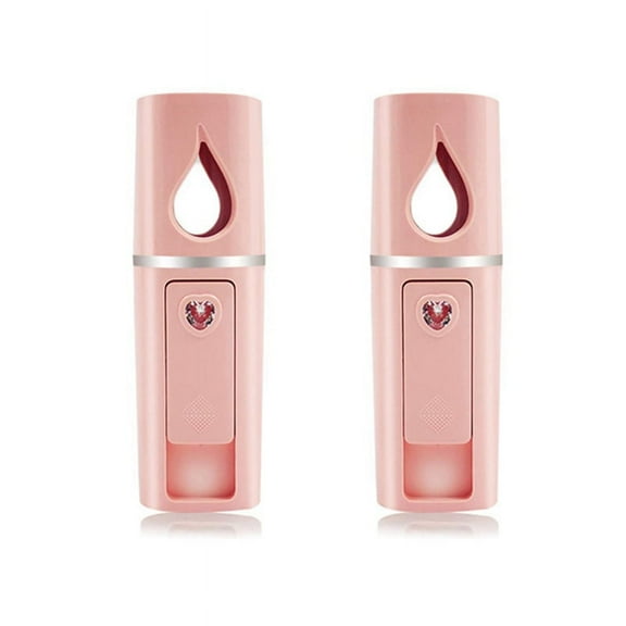 2X Portable Nano Mister Mini Steamer Atomization Eyelash Extensions with Mirror Pink