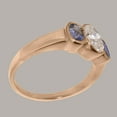 thumbnail image 3 of LBG British Made 10k Rose Gold Cubic Zirconia & Natural Tanzanite Womens Promise Ring - 33 size options - Size 7, 3 of 6