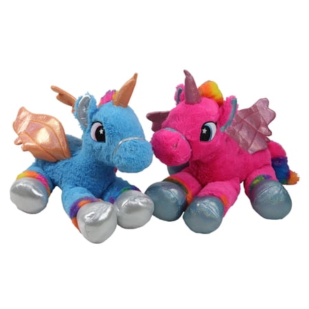 Northlight Soft and Plush Unicorns Stuffed Animal Figures - 23.5" - Set of 2 - Pink and Blue