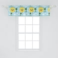 thumbnail image 2 of Ambesonne Summer Valance Pack of 2, Vacation Sun and Palm Trees, 54"X12", Pale Blue Yellow and Green, 2 of 2