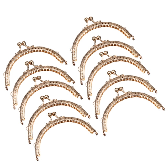 Monedero de Metal Unique Bargains 10uds 4.1' Oro Marco Arco Relieve Cierre Beso Bricolaje