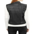 thumbnail image 3 of Allegra K Gilet Veste en Denim à Simple Boutonnage pour Femmes, Délavé, avec Poches à Rabat sur la Poitrine, 3 of 4