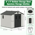 thumbnail image 4 of EAGLE PEAK 8' x 8' Resin Outdoor Patio Lockable Storage Shed, All-Weather Plastic Garden Shed with Floor and Windows, White/Gray, 4 of 10