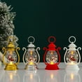 thumbnail image 5 of CuiLiyq Christmas Decorative Lantern, Simulated Mini Christmas Oil Lamp With Santa Claus Print, For Indoor Home Holiday Wedding Party Decoration (Red), 5 of 5