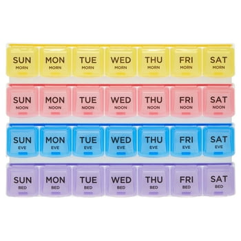 Equate 4-A-Day Pill Planner, 1 Week, 8.5"