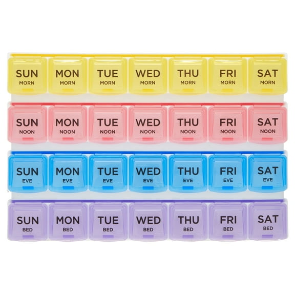 Equate 4-a-Day Pill Planner, 1 Week, 8.5"