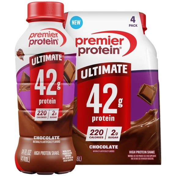 Premier Protein, Ultimate 42g Protein Shake, Chocolate, 14 Fl Oz, 4 Ct