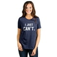 thumbnail image 2 of I Just Can't Women's Fashion Relaxed T-Shirt Tee Heather Navy X-Large, 2 of 3