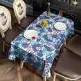 thumbnail image 3 of White and Blue Of Animal Print Rectangle Tablecloth 60"x102",Waterproof Polyester Rectangle Table Cloth, Wipeable Spillproof Polyester Tablecloth for Dining, Camping, Indoor and Outdoor, 3 of 6